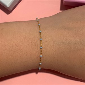 Enamel - Lola SKY armbånd i forgyldt sølv